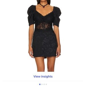 For Love And Lemons Black Lace Mini Dress